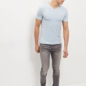 Cotton stretch v neck promotional t shirts